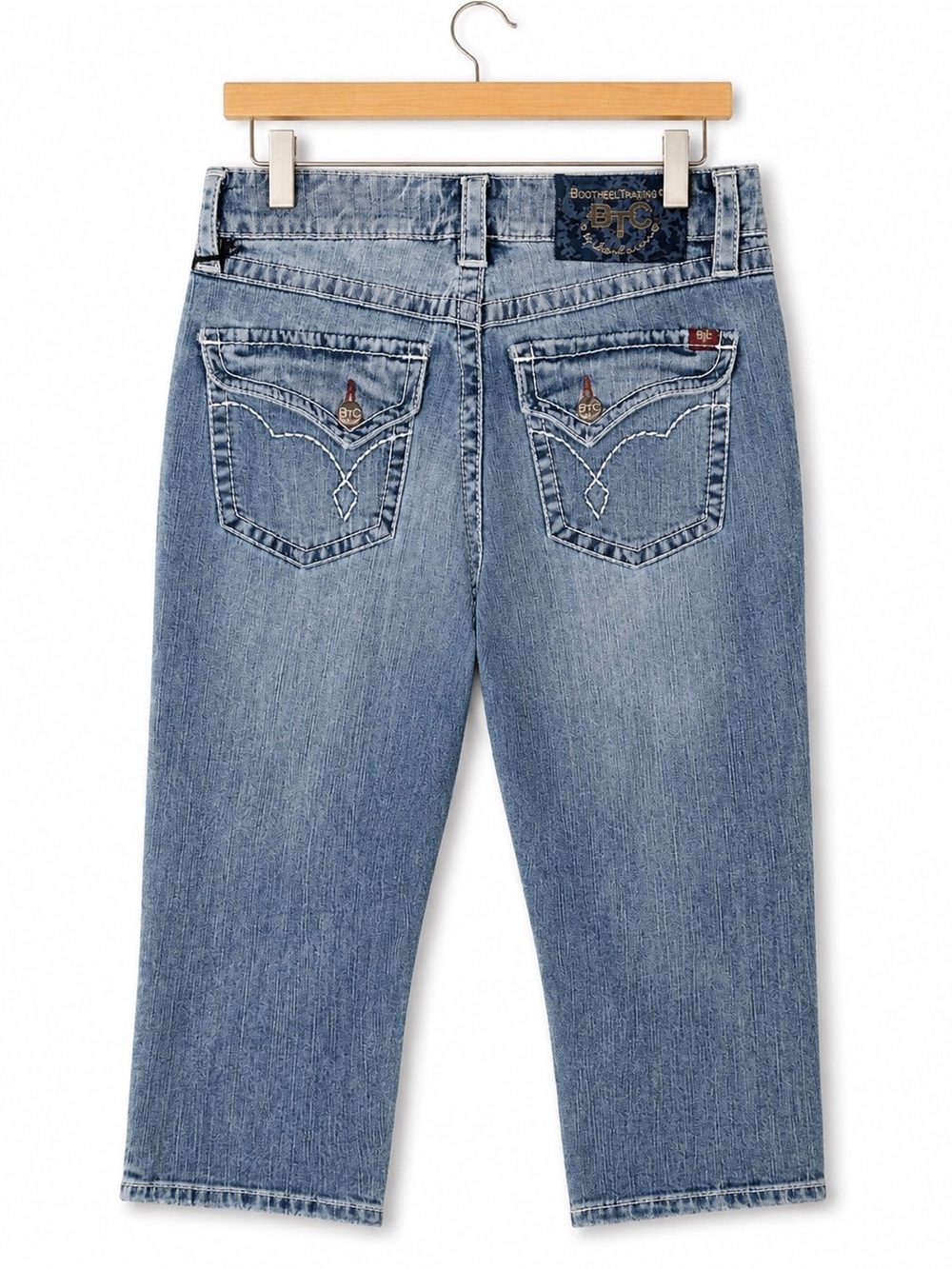 Bootheel Sarah Crow Crop Jeans NWT Western Y2K Embroidered Denim Size 4/27 - Picture 3 of 9